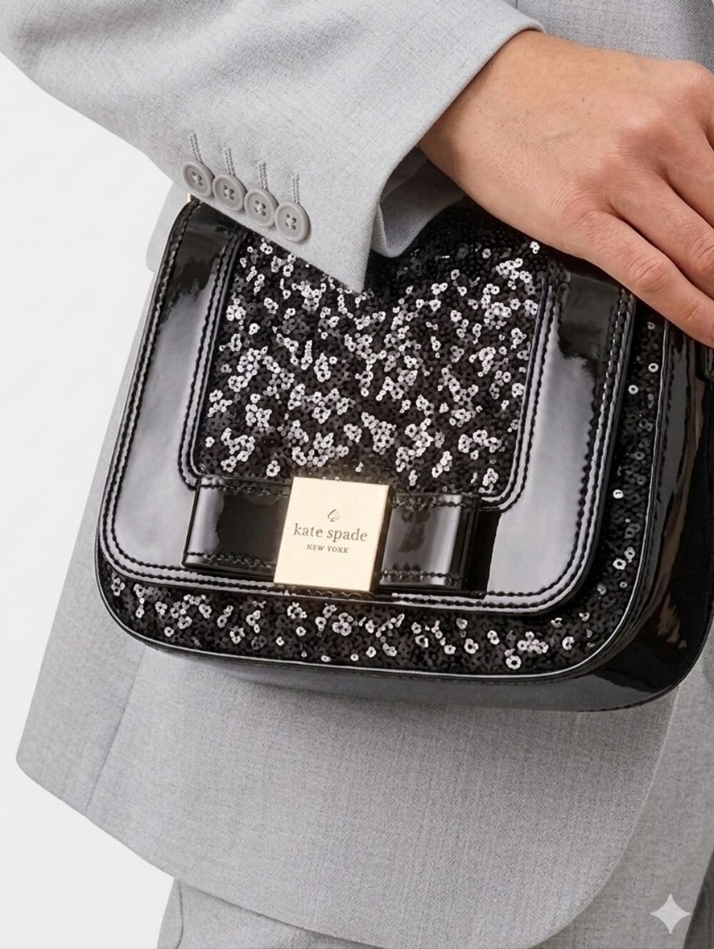 Kate Spade Primrose Hill Little Kaelin Sequin Crossbody Bag Black